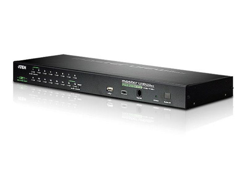 Switch KVM Aten, Raft pentru montat echipamente 1U Negru, Număr de calculatoare: 256, Tastatură de tip port: USB