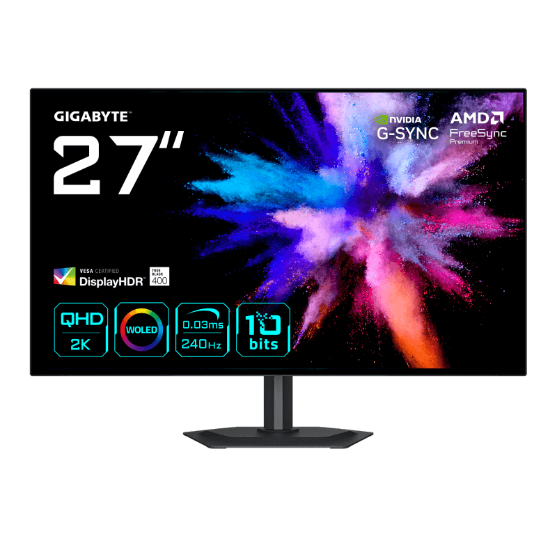 Monitor Gaming GIGABYTE GO27Q24G, 27", 2560 x 1440 pixeli, Black, 2 ani Garantie