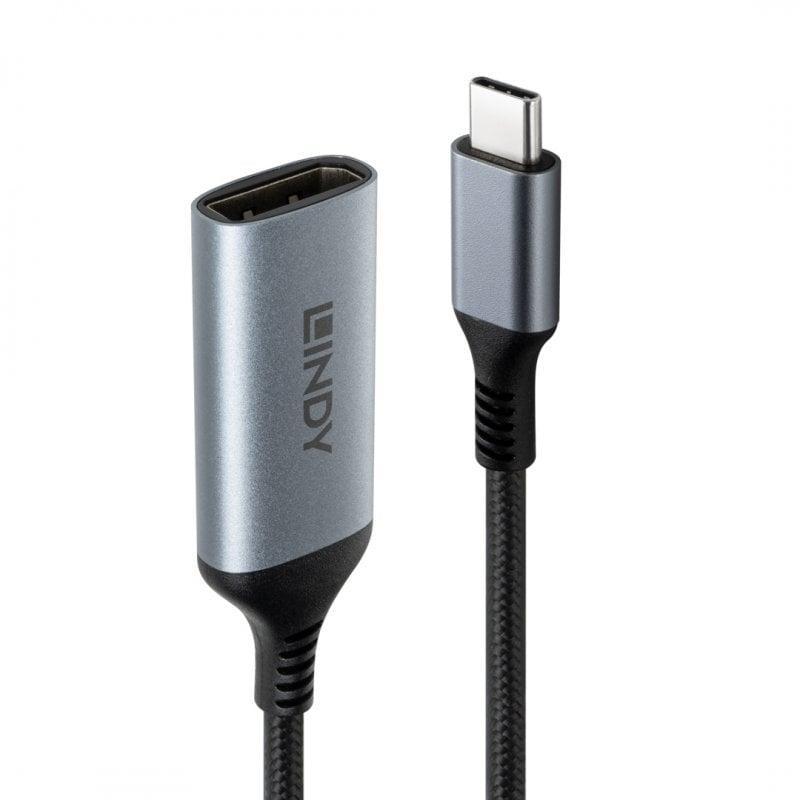 Converter Lindy Type C to DisplayPort 8K60, latime de banda suportata 32.4Gbps