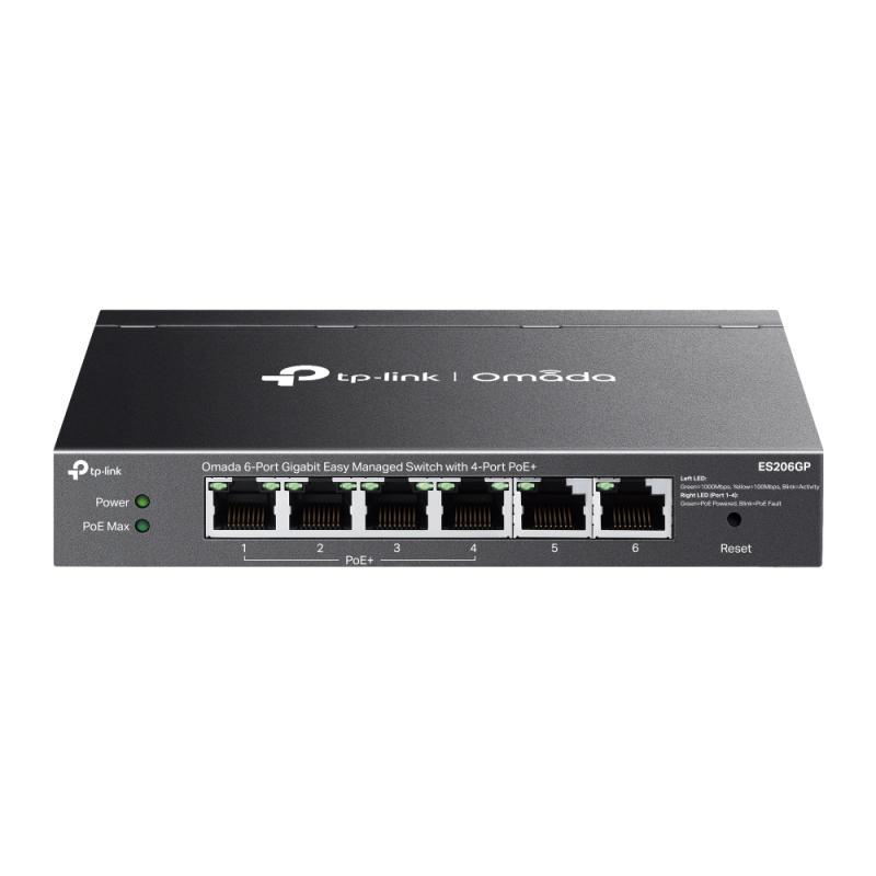 Omada 6-Port Gigabit Easy Managed Switch with 4-Port PoE+ PORT: 4× Gigabit PoE+ Ports
