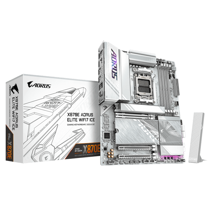 Placa de baza Gigabyte X870E AORUS ELITE WIFI7 ICE, Socket AM5, DDR5, ATX