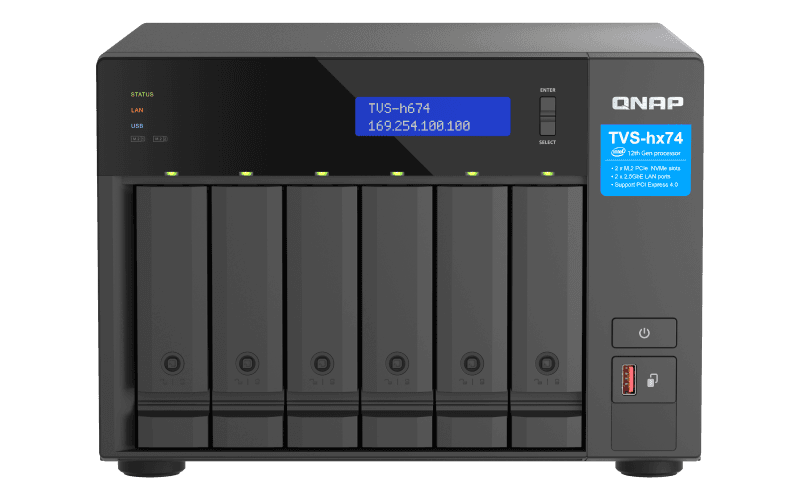 NAS QNAP H674 6-Bay, CPU Intel Core i5-12400 6-core 12-thread Processor, up to 4.4GHz