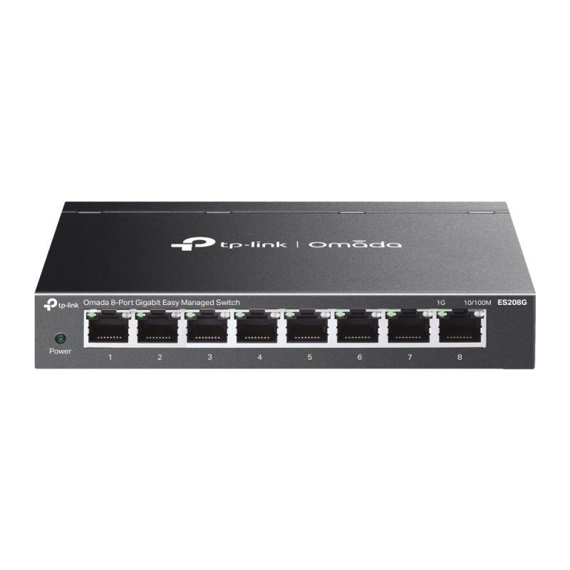 Omada 8-Port Gigabit Easy Managed Switch PORT: 8× Gigabit RJ45 Ports SPEC: Desktop Steel Case and Fanless FEATURE: