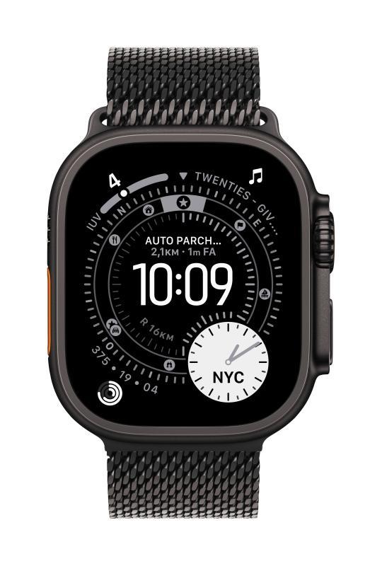 Curea pentru Apple Watch 49mm Black Titanium Milanese Loop - Large