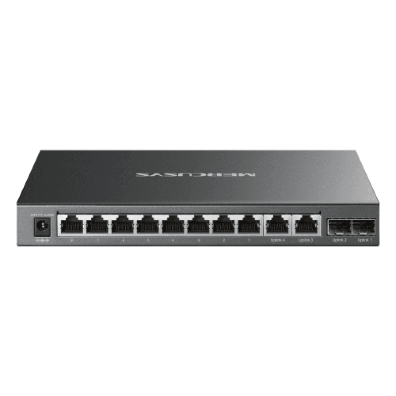 12-Port Gigabit Desktop Switch with 8-Port PoE+ PORT: 8× Gigabit PoE+ Ports, 2× Gigabit Non-PoE Ports
