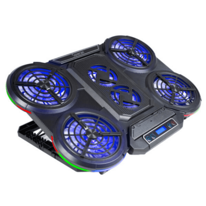 STAND SPACER notebook 17" Gaming, grila ABS, 4x10cm LED fan 1400RPM, 2x7cm LED fan 2400RPM, 6 niv. Turatie