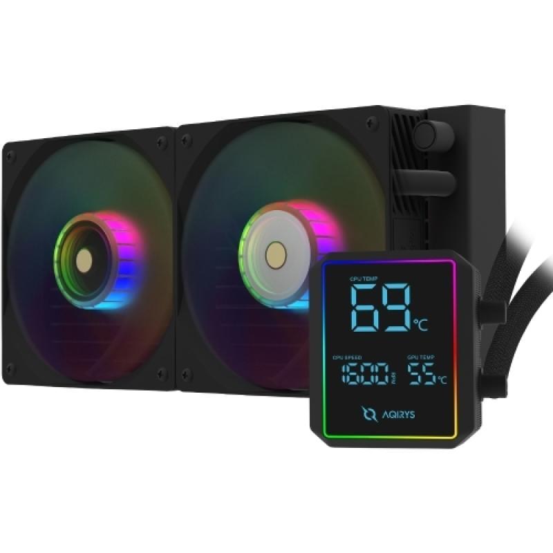Cooler Procesor AQIRYS Aurora 240, Lichid, 12 cm, 2 ventilatoare, aRGB