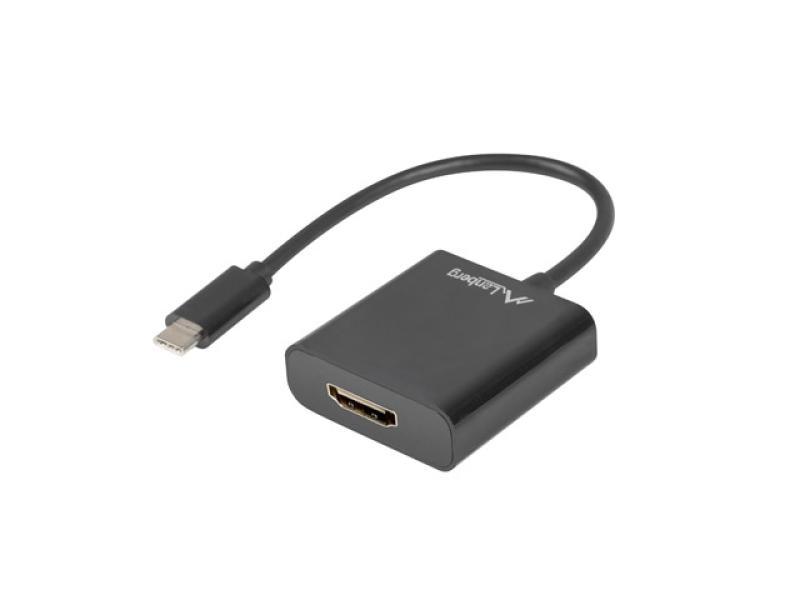 Cablu adaptor USB-C(M) 3.1  HDMI(F) 15 cm (DisplayPort Alt Mode) negru