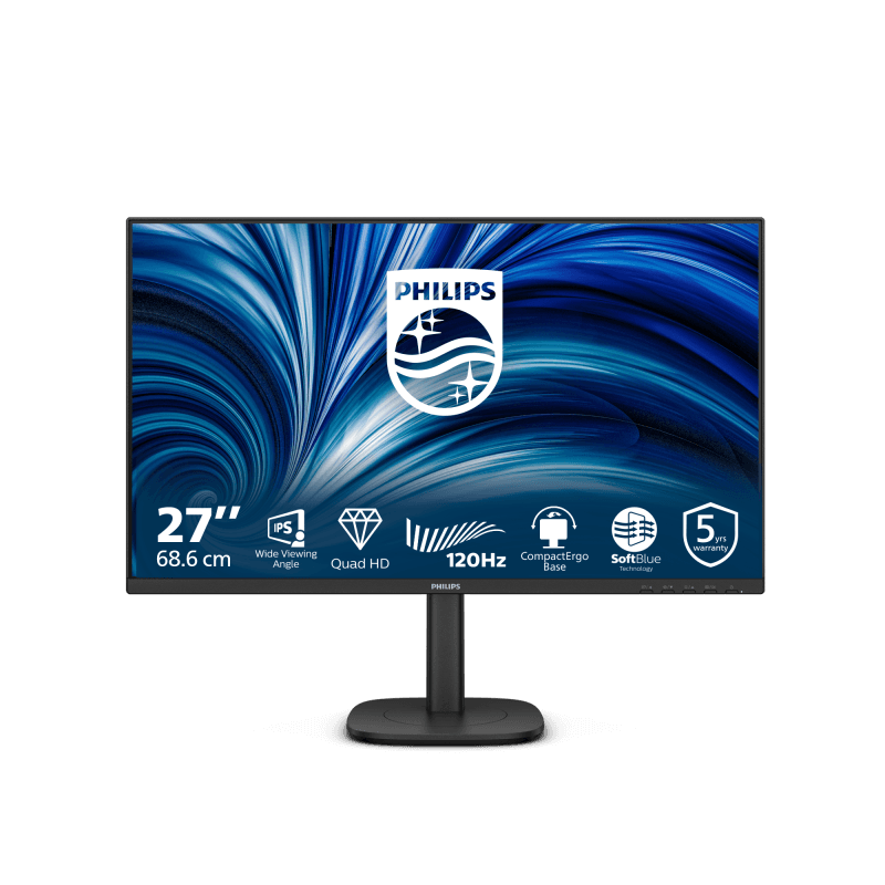 Monitor Consumer Philips 27B2N3500J/00, 27", 2560 x 1440 pixeli, Black, 5 ani Garantie