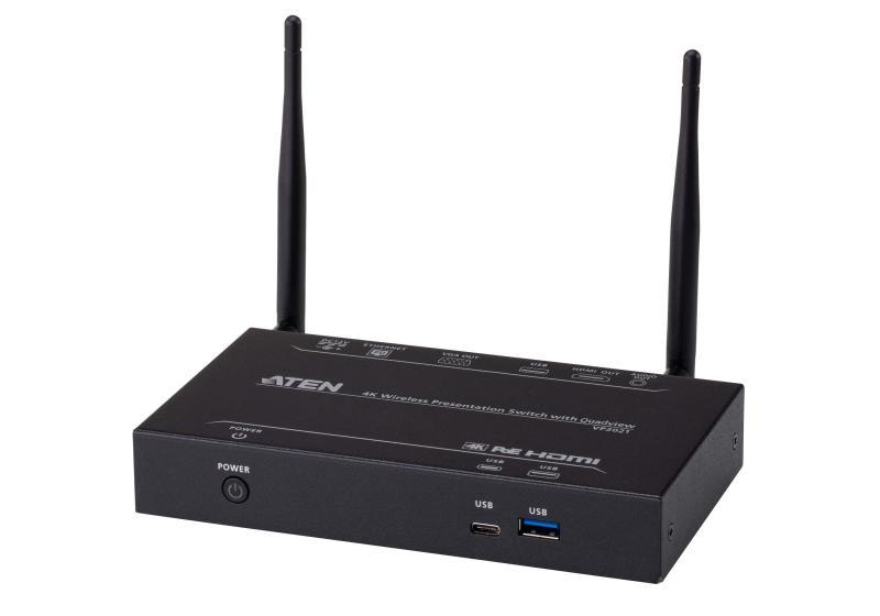 Switch video presentation wireless Aten VP2021; Factorul de formă: Spaţiul de lucru, Culoarea produsului: Negru