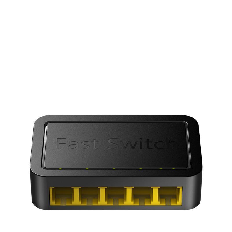 CUDY 5-Port 10/100 Mbps Desktop Switch, 5 10/100M RJ45 Ports, Loop Detection, Desktop Plastic Case, Power Saving