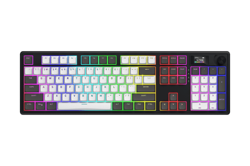 Tastatura Mecanica Gaming HATOR Skyfall Pro Wireless 100, RGB, Wireless, Alb-Negru