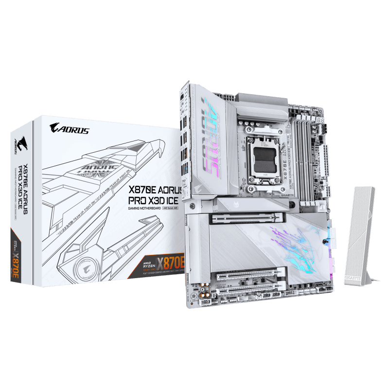Placa de baza Gigabyte X870E AORUS PRO X3D ICE, Socket AM5, DDR5, ATX