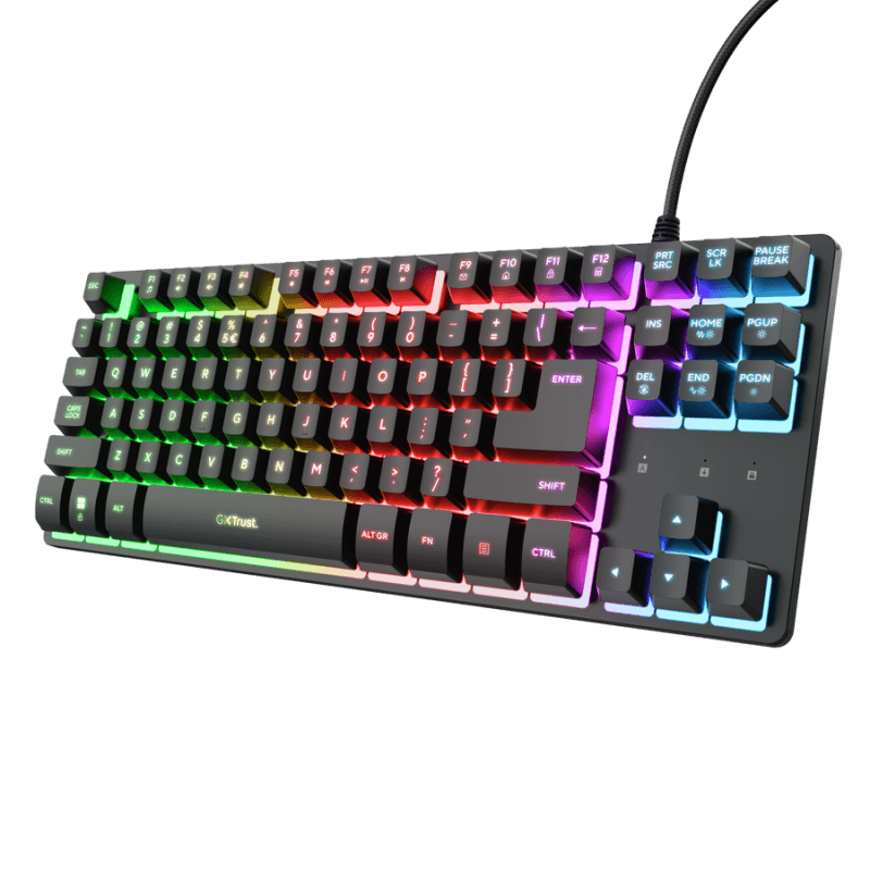 Tastatura Gaming Trust GXT 833 Thado TKL, RGB, USB, Negru