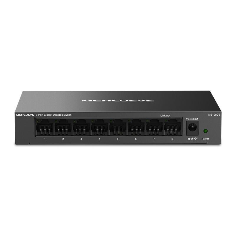 Mercusys MS108GS. Switch type: Unmanaged. Basic switching RJ-45 Ethernet ports type: Gigabit Ethernet (10/100/1000)