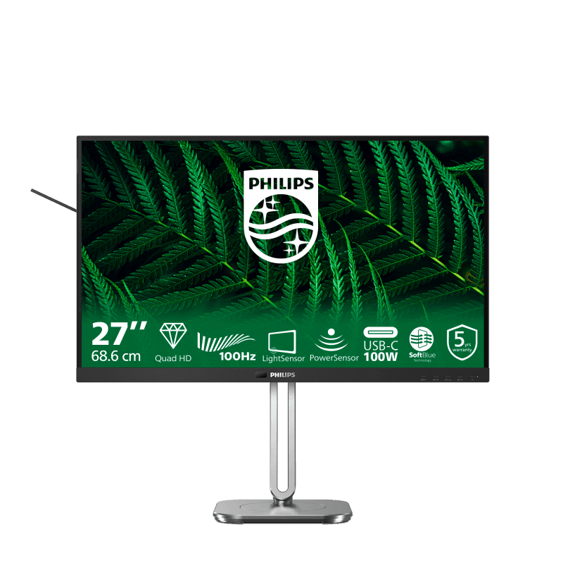 Monitor Consumer Philips 27B2G5601/00, 27", 2560 x 1440 pixeli, Black, 3 ani Garantie