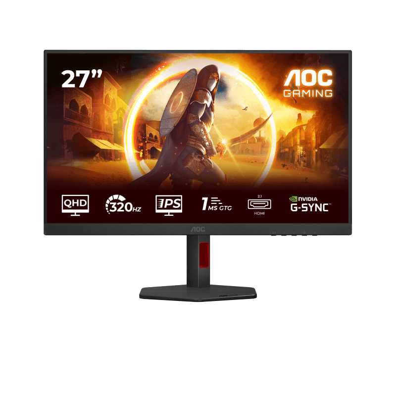 Monitor Gaming AOC Q27G4SRU, 27", 2560 x 1440 pixeli, Black, Red, 3 ani Garantie