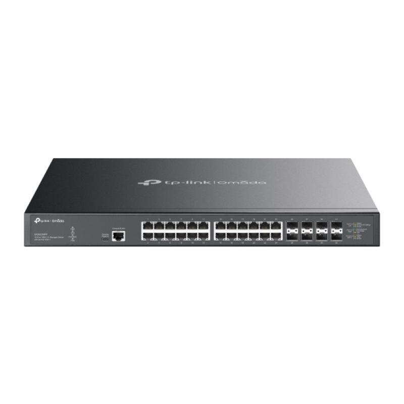 Omada 32-Port 10GE L2+ Managed Switch with 24-Port PoE++ PORT: 24× 10G RJ45 PoE++ Ports, 8× 10G SFP+ Slots