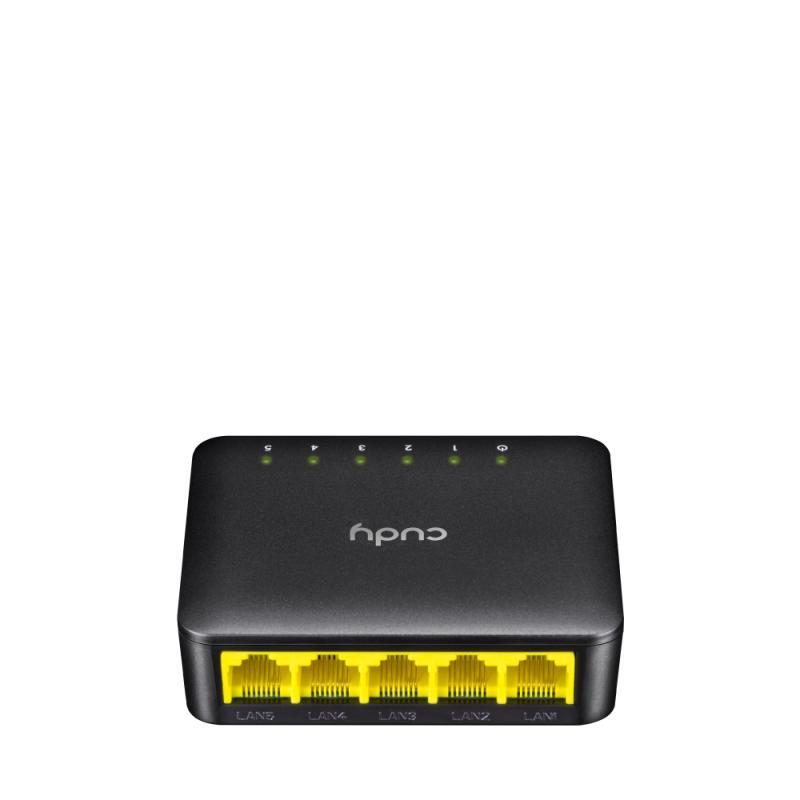 CUDY 5-Port Gigabit Desktop Switch, 5 10/100/1000M RJ45 Ports, IGMP Snooping, Loop Detection/Prevention
