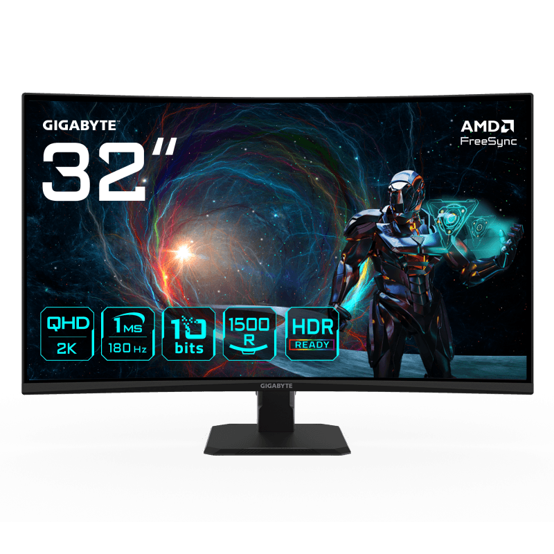 Monitor Consumer GIGABYTE GS32QCA, 31.5", 2560 x 1440 pixeli, Black, 2 ani Garantie