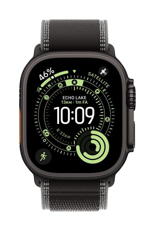 Curea pentru Apple Watch 49mm Black/Charcoal Trail Loop - S/M - Black Titanium Finish