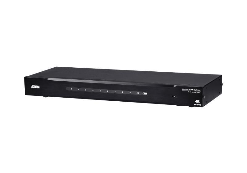 Splitter HDMI Aten VS0110HA; Video Type portul: HDMI, Iesire video: 8x HDMI. Rezoluţia maximă: 4096 x 2160 Pixel