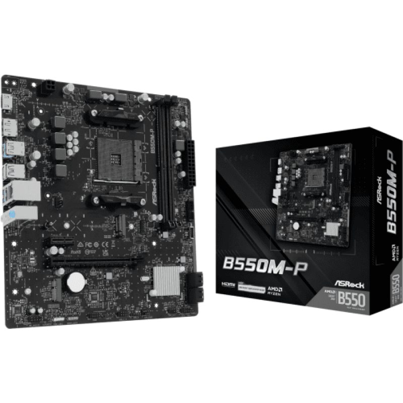 Placa de baza ASRock B550M-P, Socket AM4, DDR4, Micro-ATX