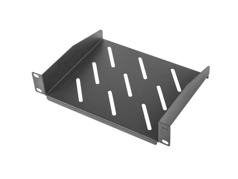 Poliță fixă 10" 1U / 254x180 mm,  max. 20 kg, negru