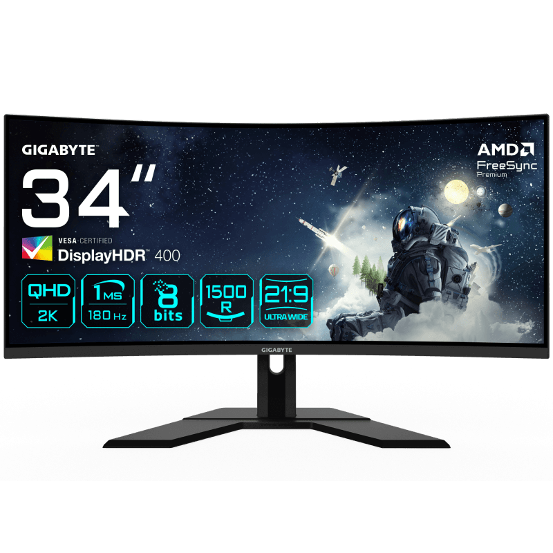 Monitor Gaming Gigabyte G34WQCP, 34", 3440 x 1440 pixeli, Black, 3 ani Garantie