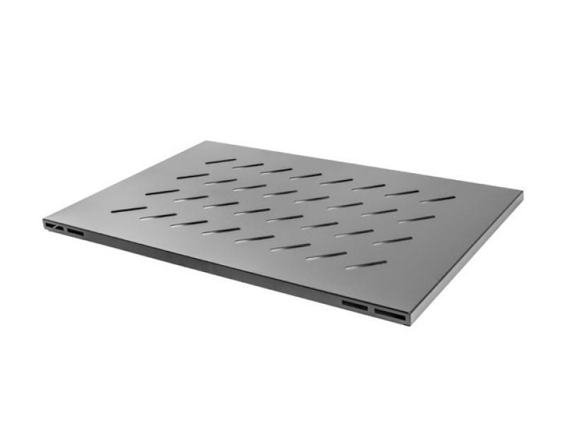 Poliță fixă pentru rack deschis 19" 800 mm, 1U / 480,5x580 mm,  max. 120 kg, negru