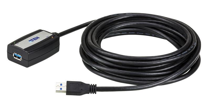Prelungitor de USB ATEN UE350A-AT. Lungime cablu: 5 m. Conector 1: USB A, Conector 2: USB A