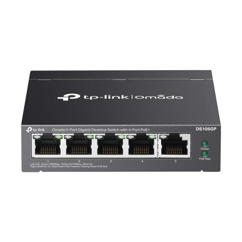 Omada 5-Port Gigabit Desktop Switch with  4-Port PoE+ PORT: 4× Gigabit PoE+ Ports
