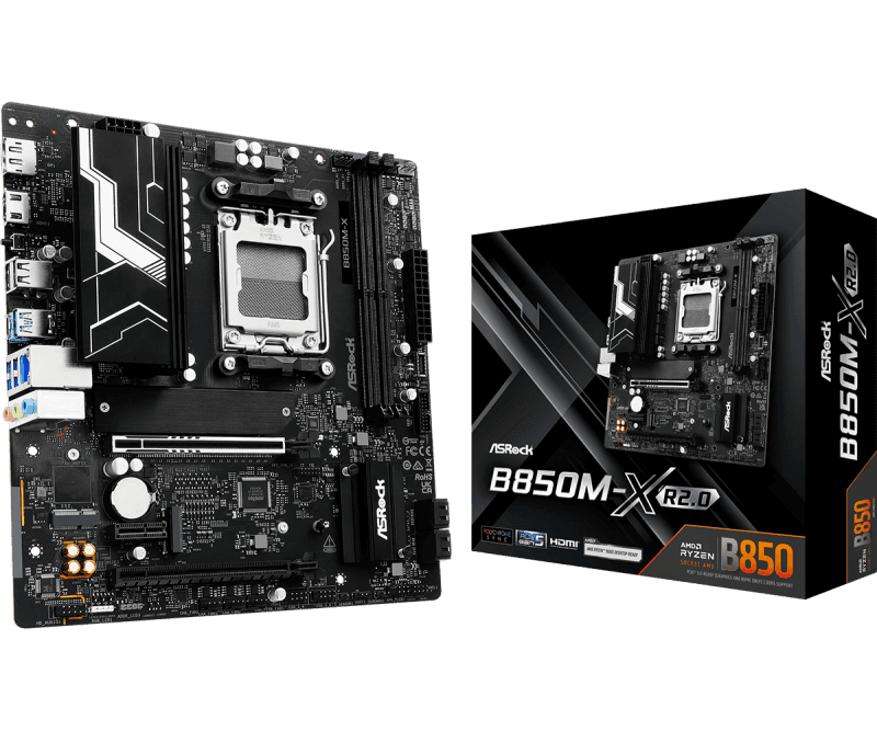 Placa de baza ASRock B850M-X R2.0, Socket AM5, DDR5, Micro-ATX