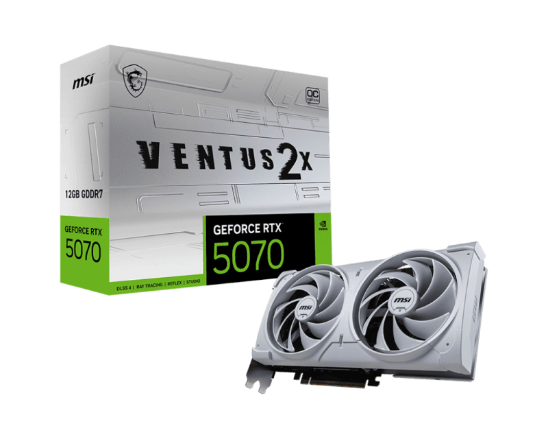 Placa video MSI GeForce RTX 5070 VENTUS 2X OC White, 12GB GDDR7, PCI Express 5.0, 192-bit