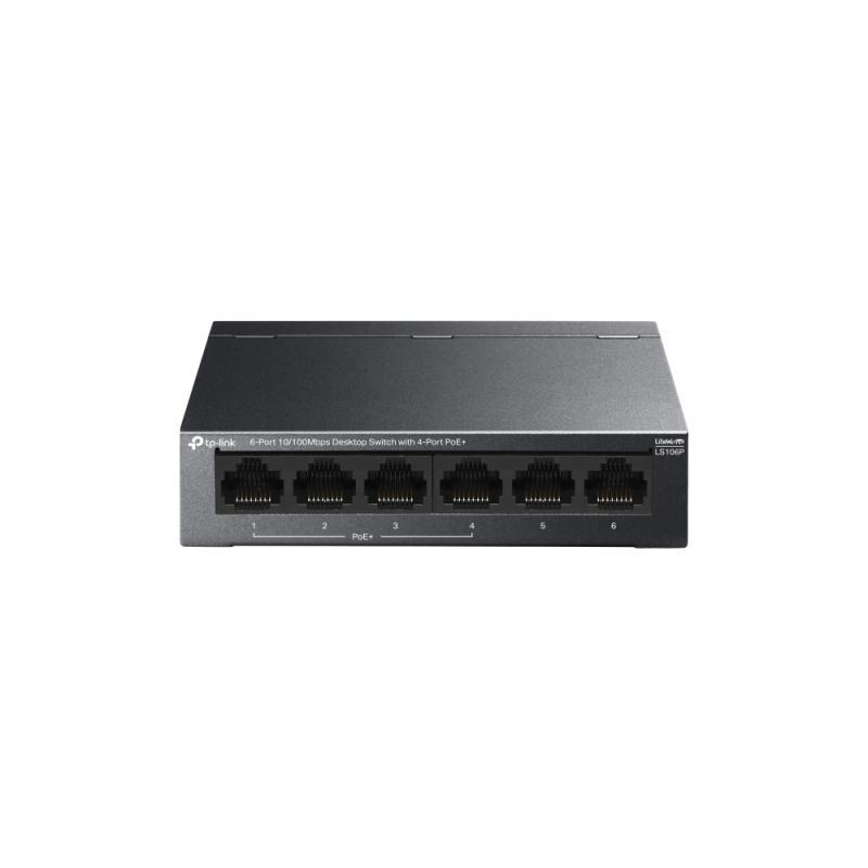 TP-LINK SWITCH LS106P, 6-Port 10/100Mbps Desktop Switch with 4-Port PoE+, 10BASE-T: UTP category 3, 4