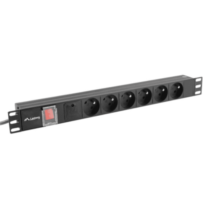 Unitate distributie alimentare PDU 19", 1U, 10A, 6 prize , negru, C14