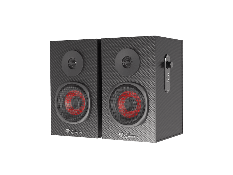 Sistem audio Genesis HELIUM 200 2.0, interfata mini jack 3.5 mm, putere maxima RMS 20 W, diametru difuzoare 76,2 mm