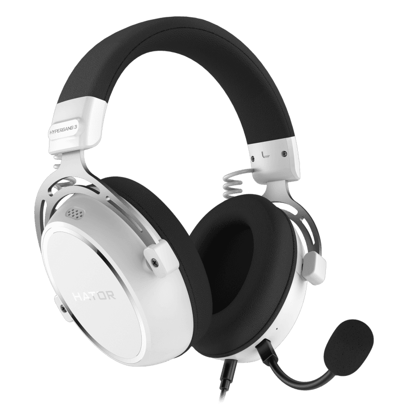 Casti Gaming Head-band HATOR HYPERGANG 3 Hi-Res, Wired, Alb
