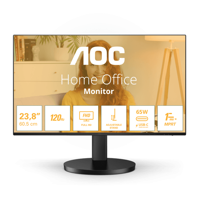 Monitor Consumer AOC 24B3CF2, 23.8", 1920 x 1080 pixeli, Black, 3 ani Garantie