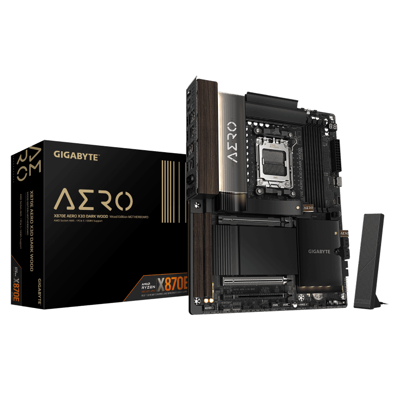 Placa de baza Gigabyte X870E AERO X3D Dark Wood, Socket AM5, DDR5, ATX