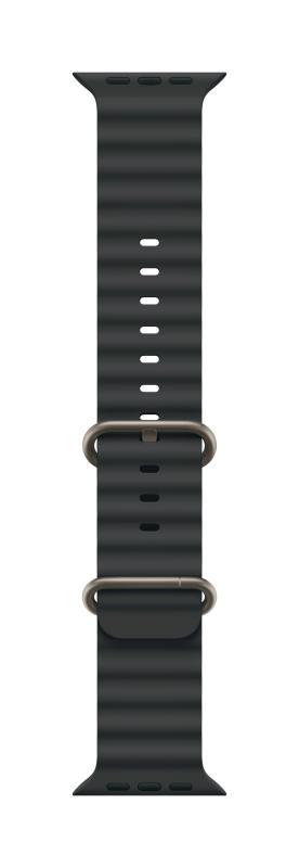 Curea pentru Apple Watch 49mm Black Ocean Band - Natural Titanium Finish