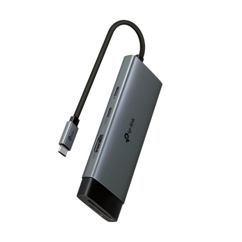 Hub USB TP-Link UH7020C, USB-C, 7 porturi, HDMI, Negru