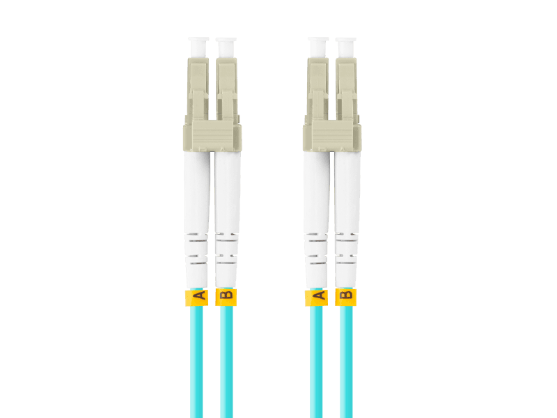 Patch cord fibră MM LC/UPC-LC/UPC duplex 3 m LSZH OM3 50/125 3,0 mm aqua