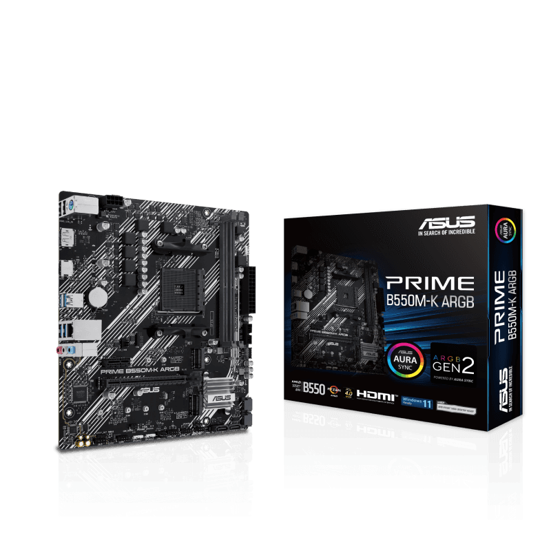 Placa de baza ASUS PRIME B550M-K ARGB, Socket AM4, DDR4, Micro-ATX