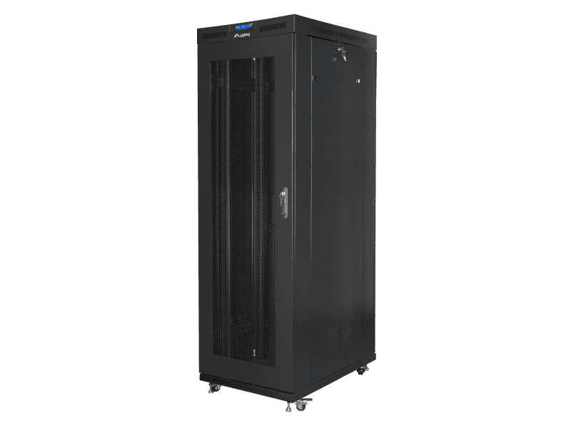 Cabinet rack Lanberg Free standing, size 19", ITC 27U, maximum static load 1200 kg, LCD panel