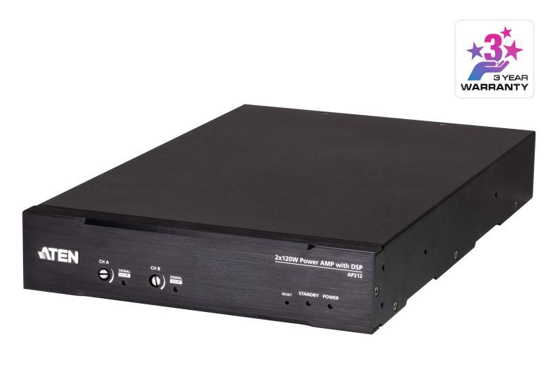 Amplifficator auto ATEN AP212-AT-G. Vârf de putere pe canal: 240 W, Clasa amplificatorului: D, THD