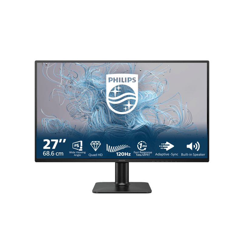Monitor Consumer Philips 27E2N2500/00, 27", 2560 x 1440 pixeli, Black, 3 ani Garantie