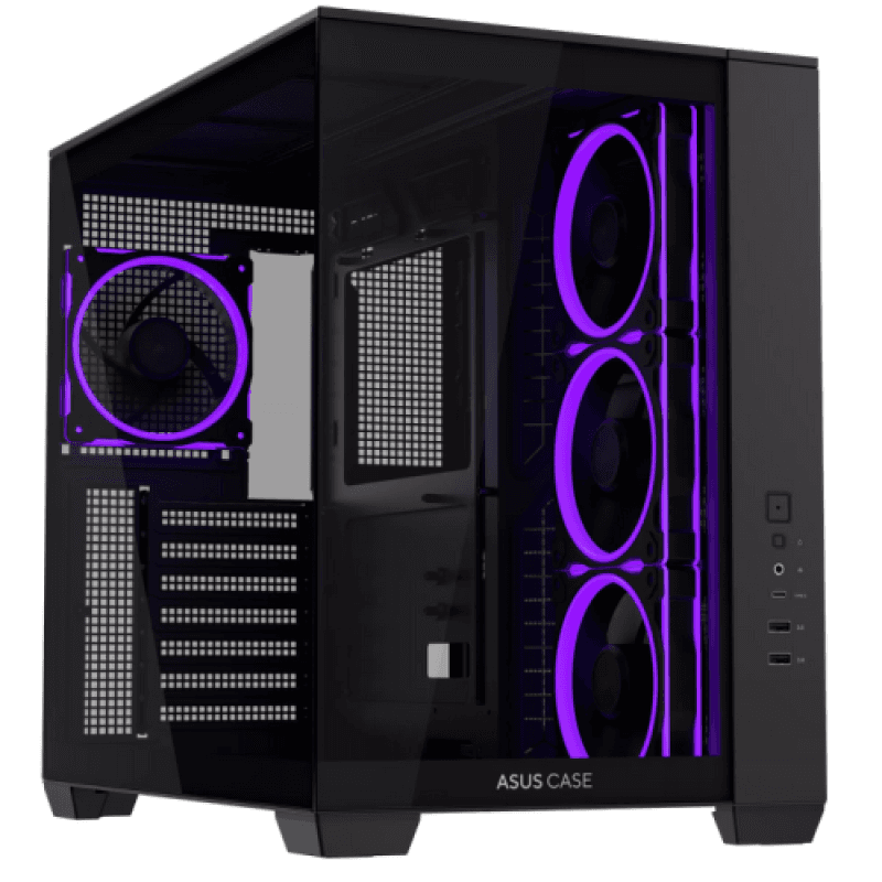 Carcasa ASUS A32 Plus TG ARGB, RGB, Mid Tower, Black