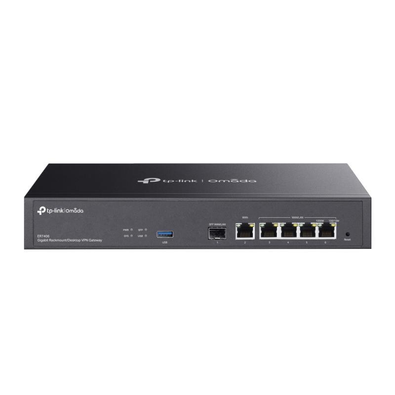 "Omada Gigabit Rackmount/Desktop VPN Router PORT: 1× Gigabit SFP WAN/LAN Port, 1× Gigabit RJ45 WAN Port