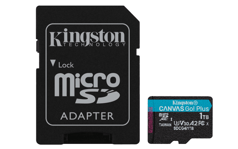 Card de memorie Kingston Canvas Go Plus Micro-SDXC, 1 TB, Clasa 10 + Adaptor